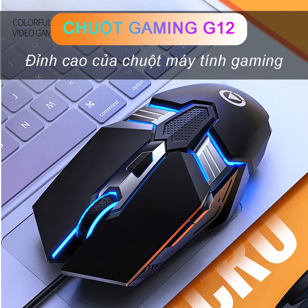 Chuột máy tính Gaming có dây Sidotech YINDIAO G12 phong cách Gaming Esport 6 nút bấm 4 mức 800/1600/2400/3200 DPI