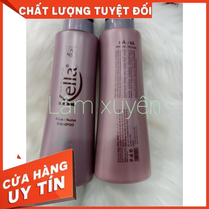 Bộ Dầu gội và dầu xả cặp màu tím cho tóc hư kella 780ml  FREESHIP phục hồi tóc nát ,tái tạo biểu bì tóc, giúp tóc khỏe