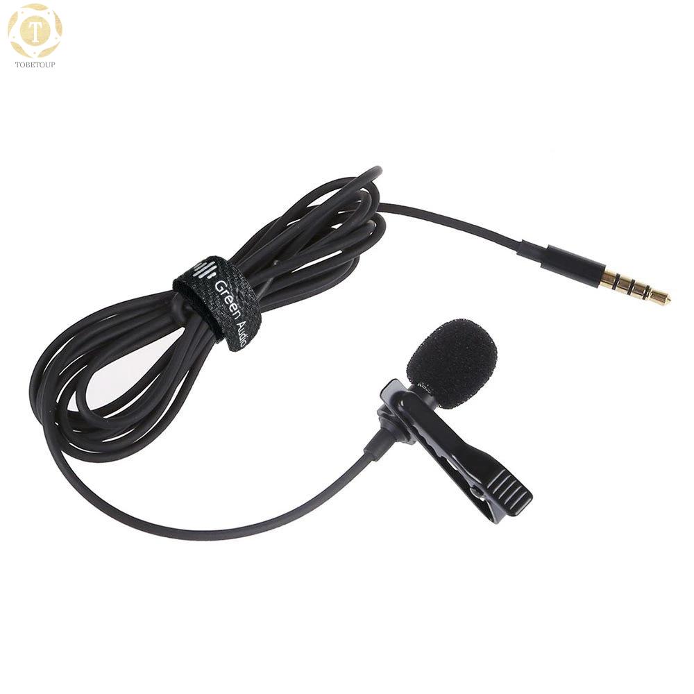 Shipped within 12 hours】 Mini Clip-on Lavalier Microphone Lapel Condenser Mic with 3.5mm Plug Compatible with iPhone iPad Android Smartphone DSLR Camera PC Laptop Microphone [TO]