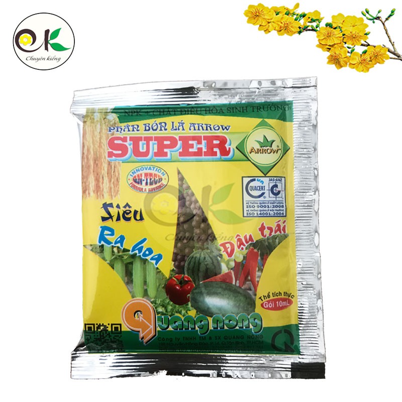 Super siêu ra hoa đâu trái (kích thích ra hoa, đậu quả cao cho các loại cây trồng) gói 10ml