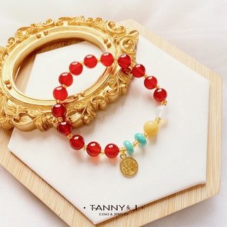 Tanny&j | vòng tay agate red sang trọng 8mm