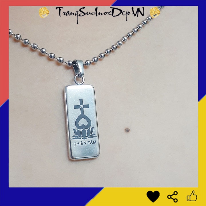 Dây chuyền trẻ em inox khắc dấu thiên tâm làm quà tặng cho bé yêu của bạn