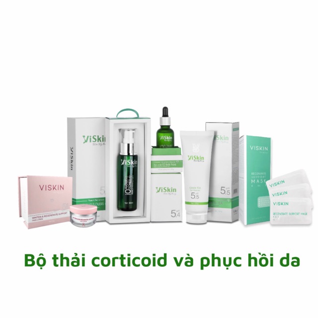 COMBO DƯỠNG TRẮNG PHỤC HỒI DA NHIỄM CORTICOID VISKIN