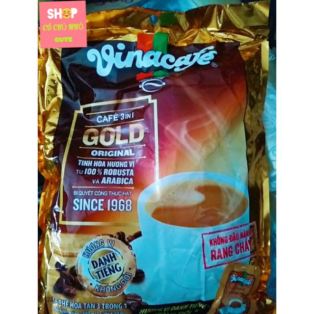 Cà phê sữa hòa tan VinaCafé 3 in 1 Gold Original 480g (20g x 24 gói)