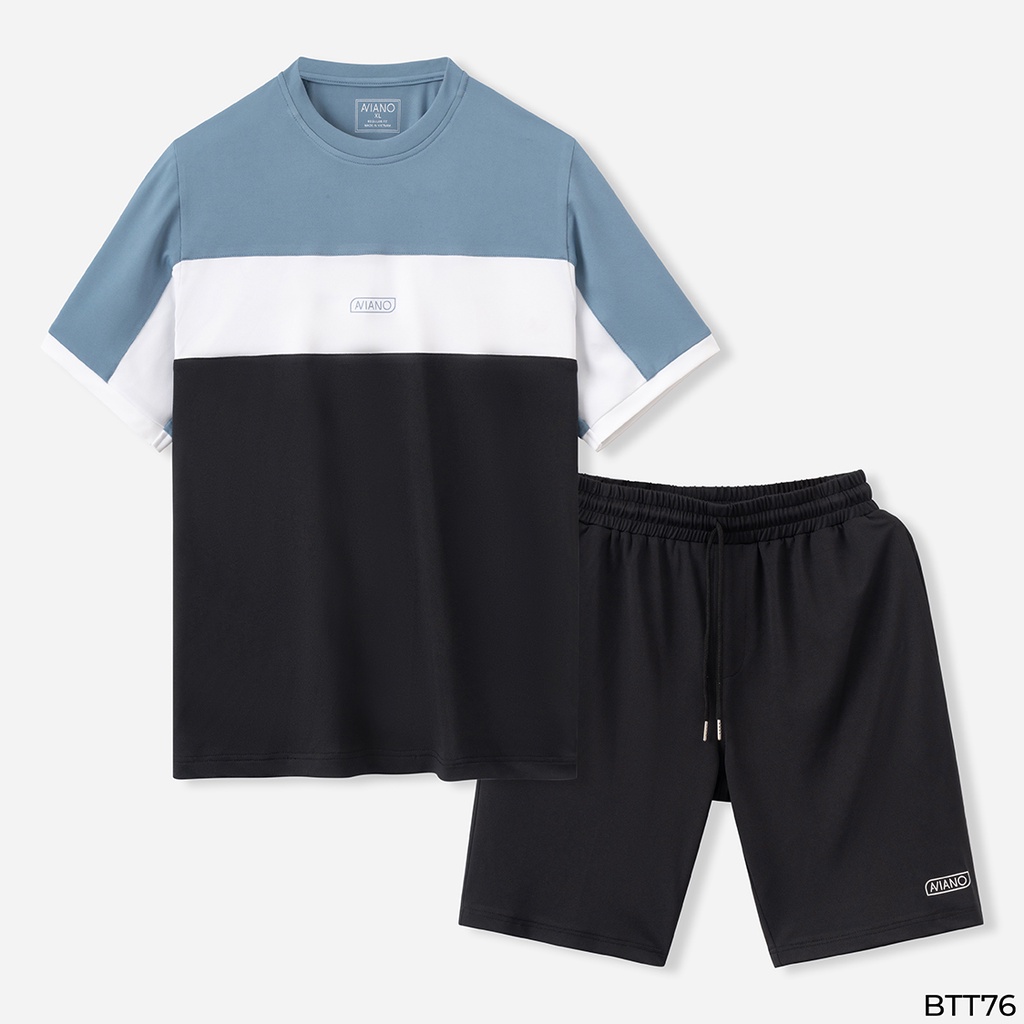 Bộ Thể Thao Nam Mùa Hè Sọc Ngang Thời Trang Năng Động Thiết Kế AVIANO