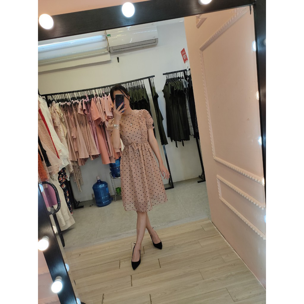 ĐẦM CHẤM BI LỤA HÀN CAO CẤP k724 Lady Mode Store