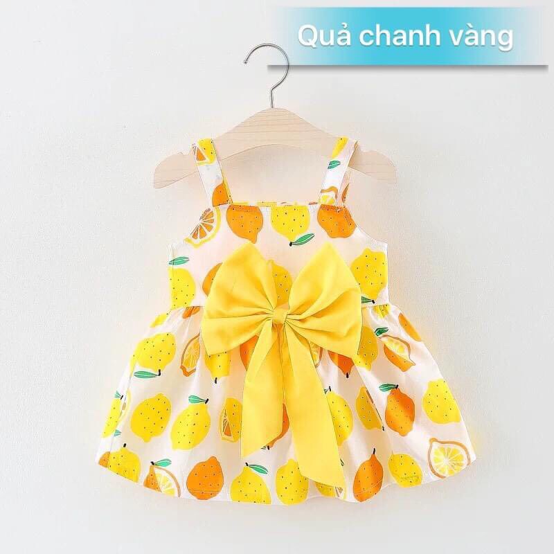 MẪU MỚI | VÁY CHANH NƠ VÀNG CHO BÉ YÊU 8-18KG | VIDEO THẬT | SHOP BEECOW