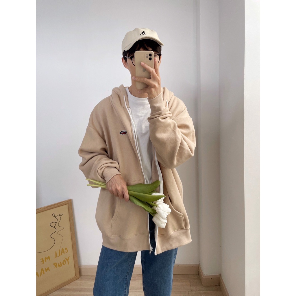 NOBITA HOME - ÁO KHOÁC CÓ NÓN TRƠN MÀU NỈ BÔNG (FREESIZE)
