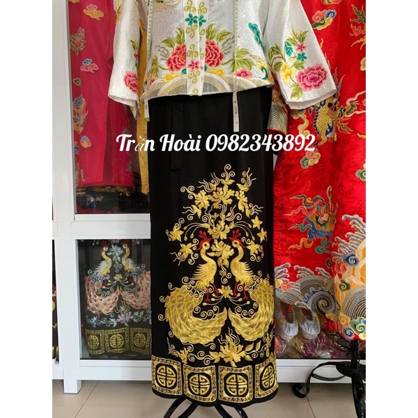 Khăn áo hầu đồng- quầy công thêu chỉ kim tuyến vàng - quầy hầu chúa , chầu , cô