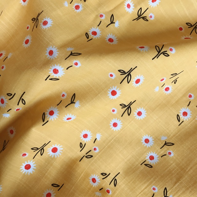 vải đũi lạnh cúc cành nhụy đỏ