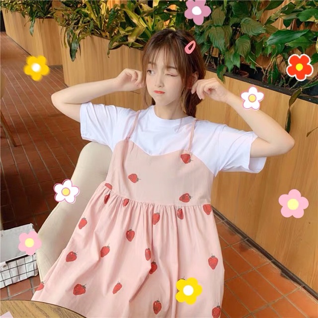 🍓Váy Baby Doll Dâu Trái Cây!!! | BigBuy360 - bigbuy360.vn