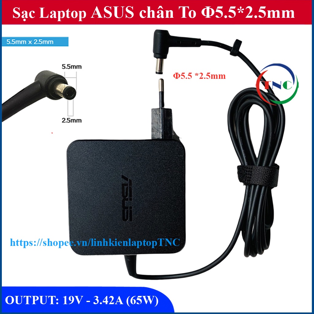 ⚡ Sạc Laptop ASUS 19V - 3.42A  cho Asus K45A, K55A, X45C, X401, K46, F451, X450, X550, P550, X551, X552