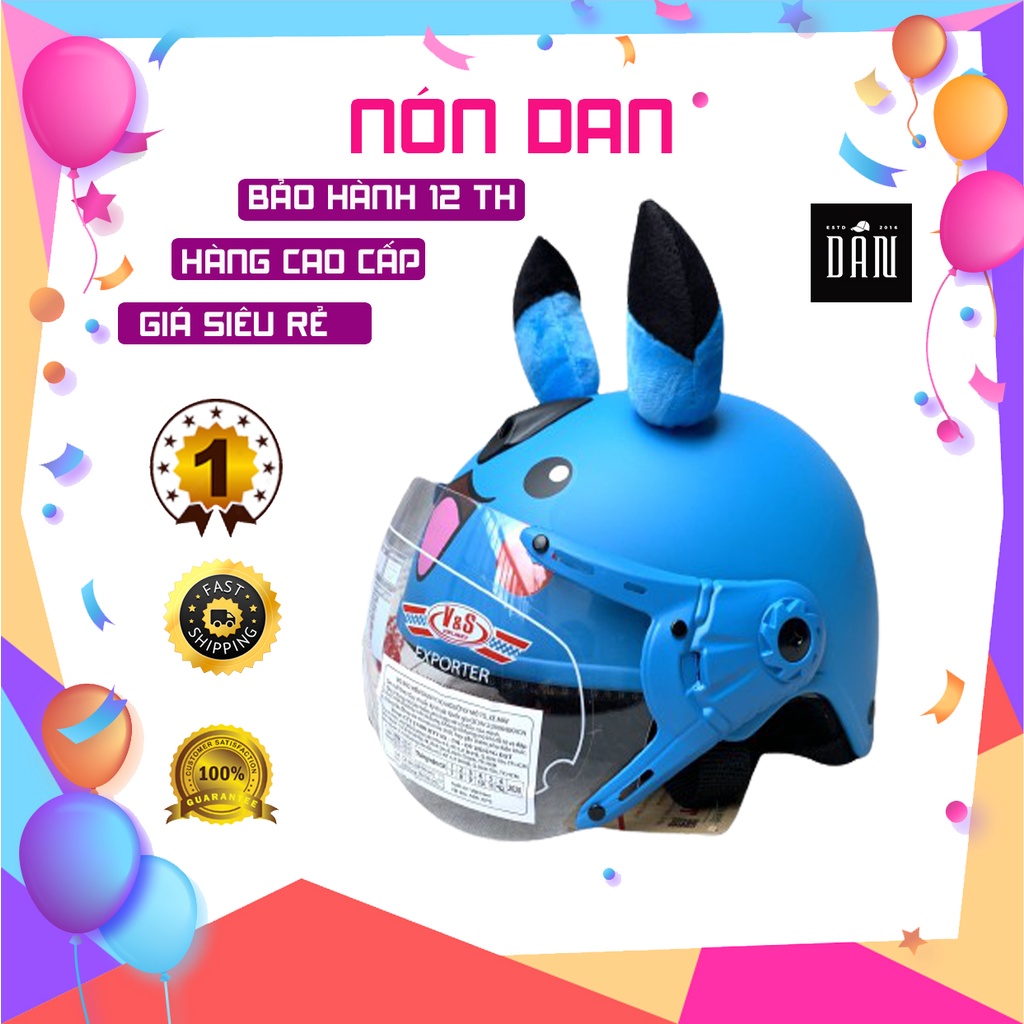 Nón Bảo Hiểm Trẻ Em Pikachu Có Kính V&S Helmet Cho bé Từ 3-6 Tuổi