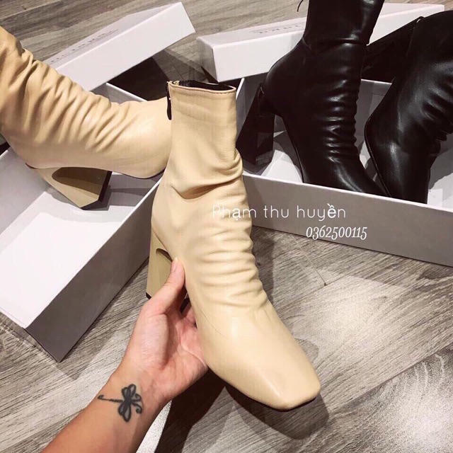 Boot nhăn cao gót 7p fullbox