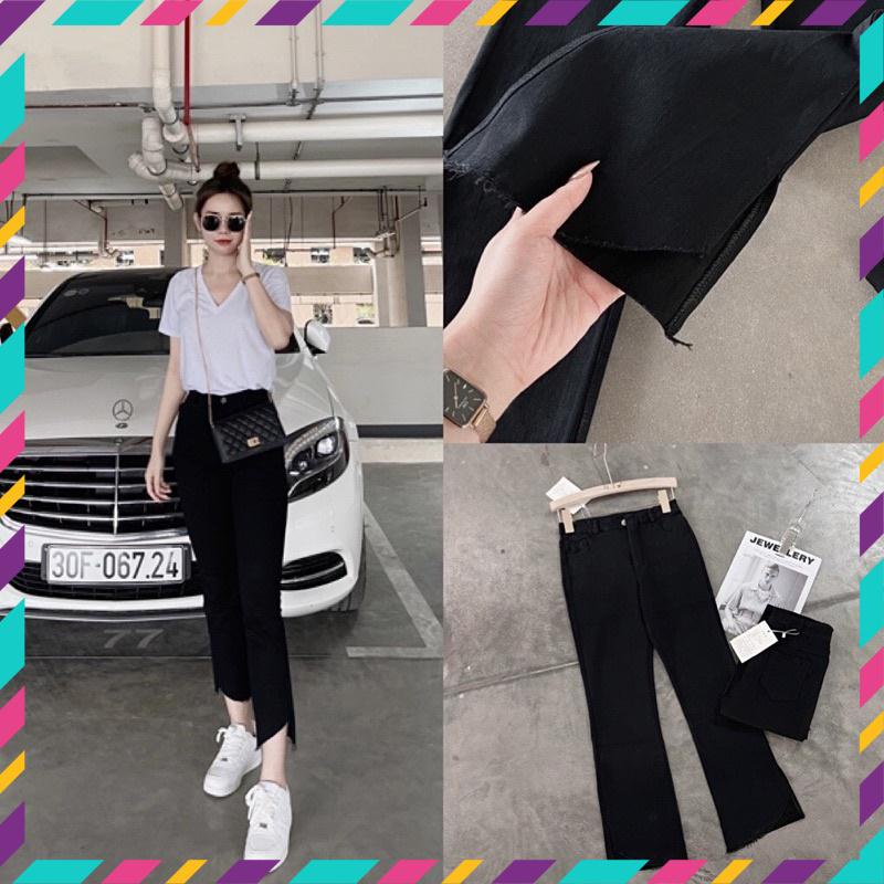 2003-2# Quần Jean Giấy Xẻ Vạt