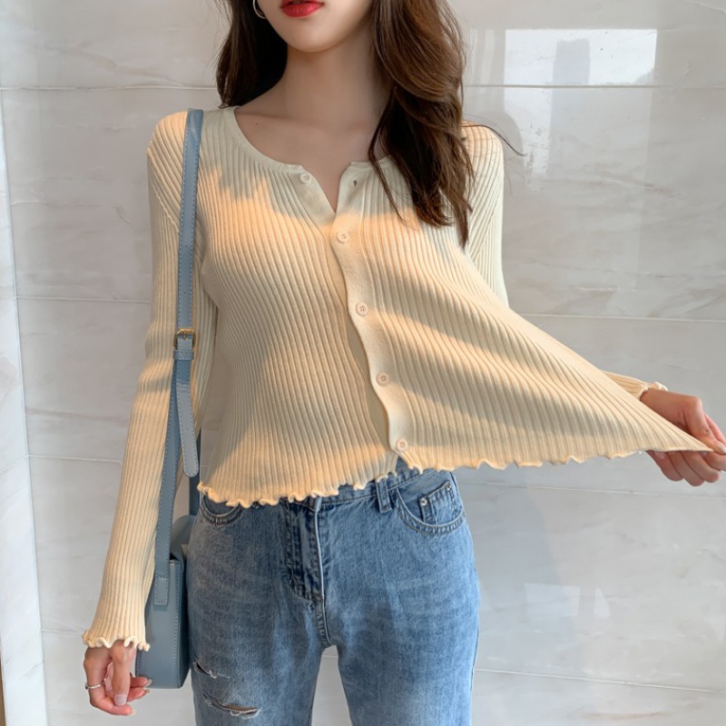 Áo Cardigan Dệt Kim Tay Dài Màu Trơn Dáng Rộng Thời Trang Hàn Dành Cho Nữ