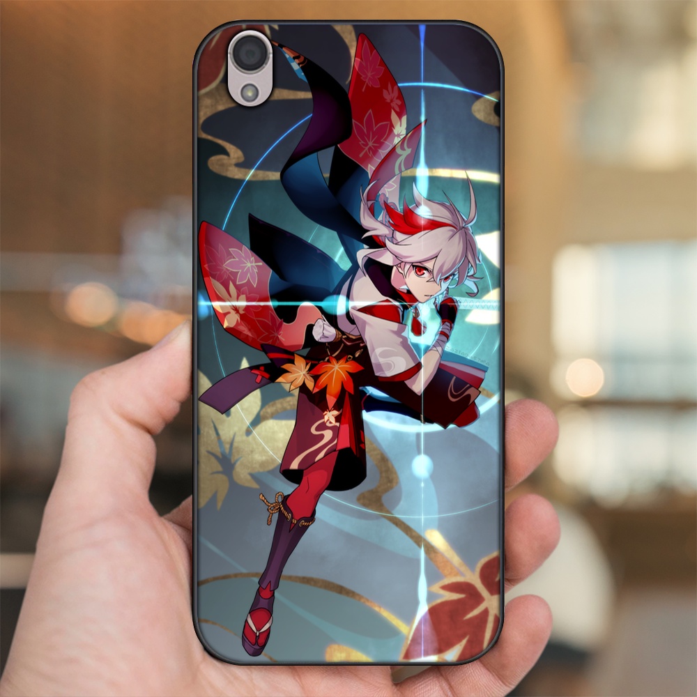 Ốp lưng Oppo A37 Neo 9, F1 Plus viền đen in hình Kazuha Genshin Impact