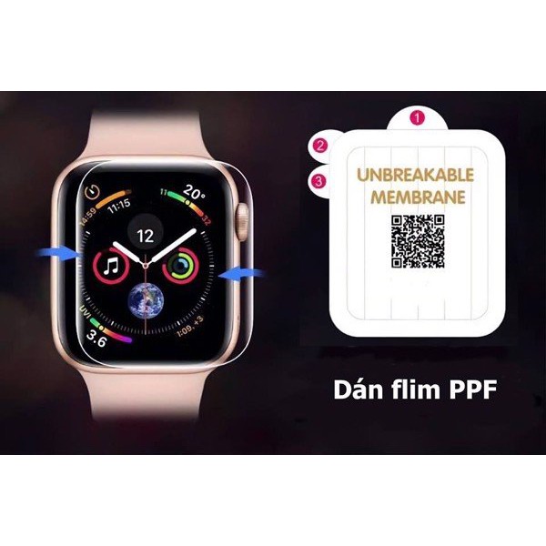 Miếng dán Skin PPF đồng hồ thông minh A.p.p.l.e Watch chống xước màn hình tự phục hồi vết xước Size 38mm,40mm,42mm,44mm