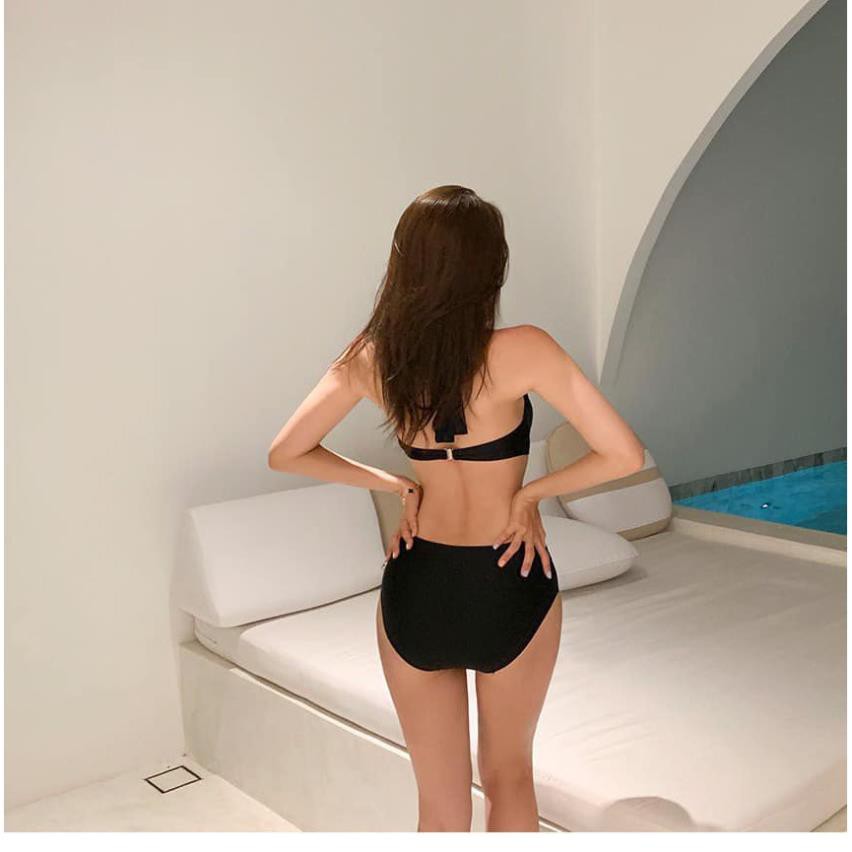 (Có hình thật, bigsize) Bikini đen, tím mẫu mới 2021 Hàn Quốc khoét eo đan đây eo tôn ngực khoe dáng sexy quyến rũ ་