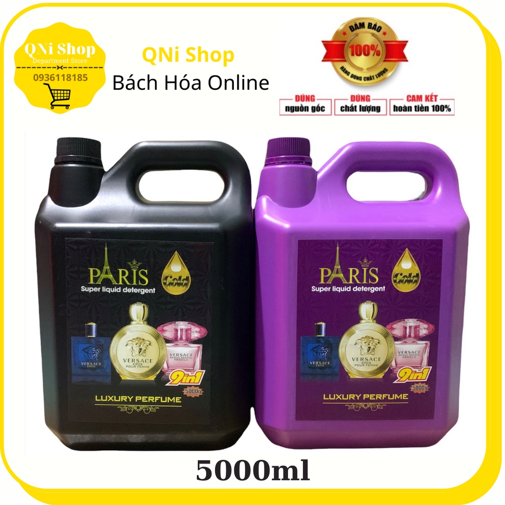 Nước Giặt Xả Paris 5in1 5000ml, Nước Giặt Xả Hương Nước Hoa, Tẩy Siêu Sạch