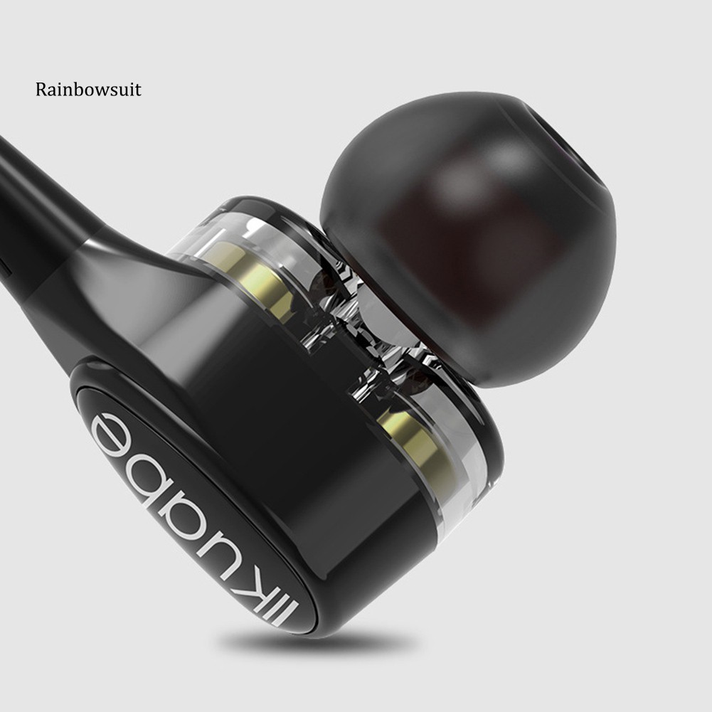 【RB】Kuabe s600 HIFI Heavy Bass Sport Earbuds Wired In-ear Earphones with Microphone