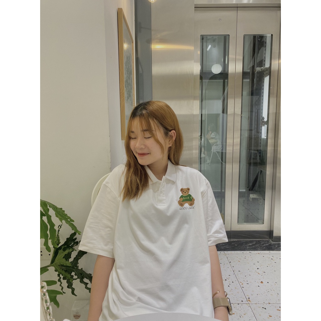Áo polo nữ form rộng có cổ đẹp chất cotton form unisex PL045 Miucho in Graphic