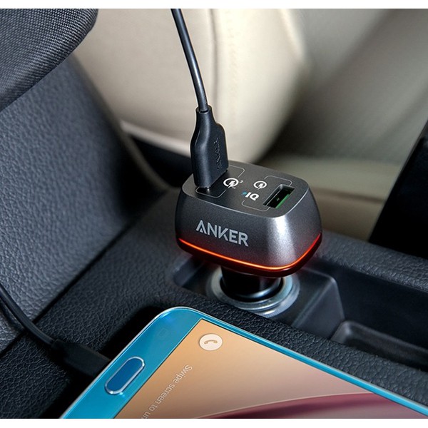 Sạc ô tô Anker PowerDrive+ 2 cổng 42w có Quick Charge 3.0- Sạc nhanh - HÀNG CHÍNH HÃNG