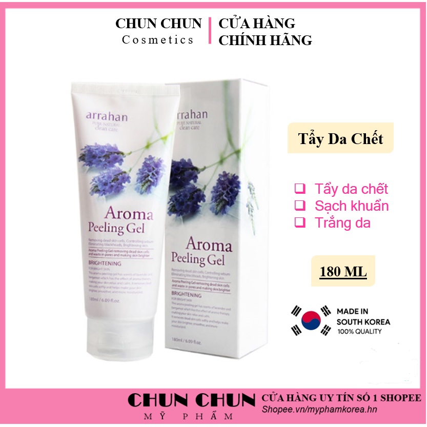 Tẩy da chết - Tẩy tế bào da chết chiết xuất hoa oải hương ARRAHAN Hàn Quốc 180ml giúp da trắng sáng chống lão hóa da