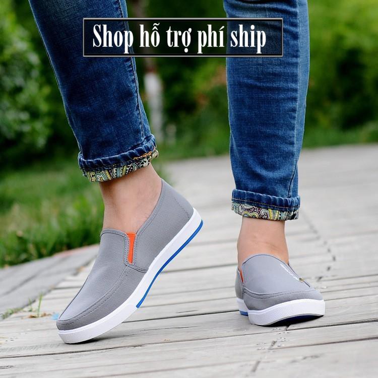 Hỗ trợ Ship-  -Giày lười sneaker cách tân không dây MÀU XÁM - Giày vải thời trang cao cấp nam/nữ