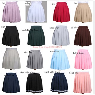 [CÓ SẴN] Chân váy xếp ly 20 ly cạp thường khóa kéo cài khuy