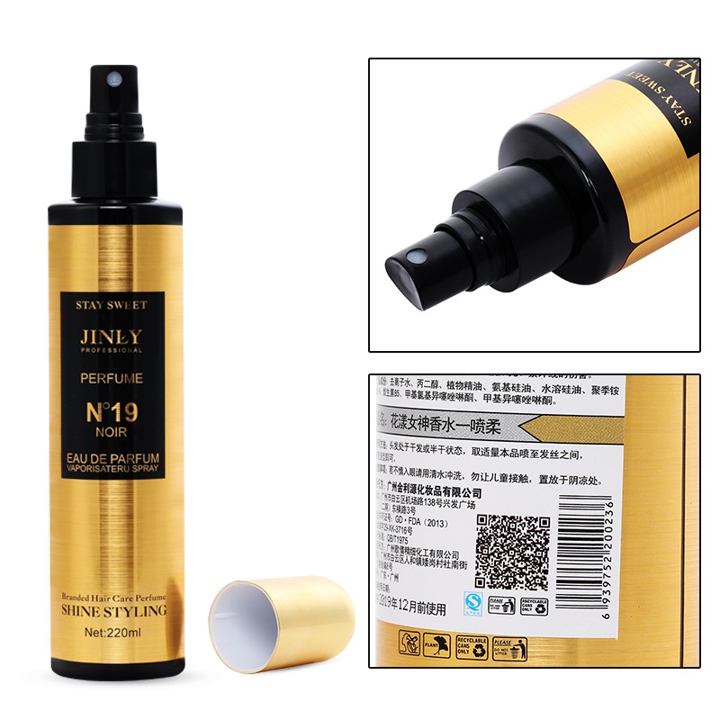 Xịt Dưỡng Tóc Lưu Hương Hoa Không Bết Rít N°19 NOIR JINLY PERFUME HOT