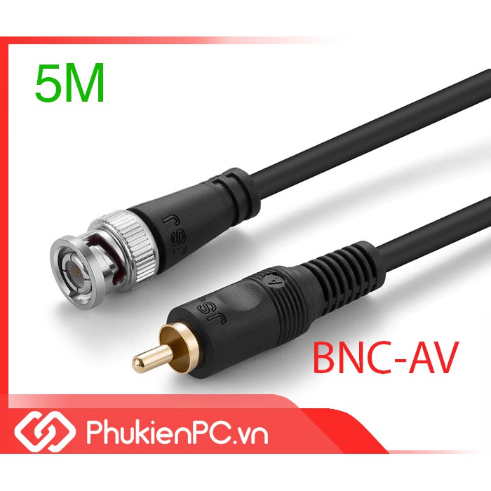 Dây cáp chuyển đổi BNC sang AV RCA dài 5M hai chiều dùng cho máy siêu âm nội soi ra máy in, tivi, thiết bị ghi hình