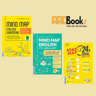 Sách - Bộ Mindmap English Grammar - Vocabulary - 24h English (Ngữ pháp, từ vựng, giao tiếp tiếng Anh qua sơ đồ tư duy)