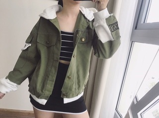 ÁO KHOÁC JEAN PHỐI NÓN NỈ