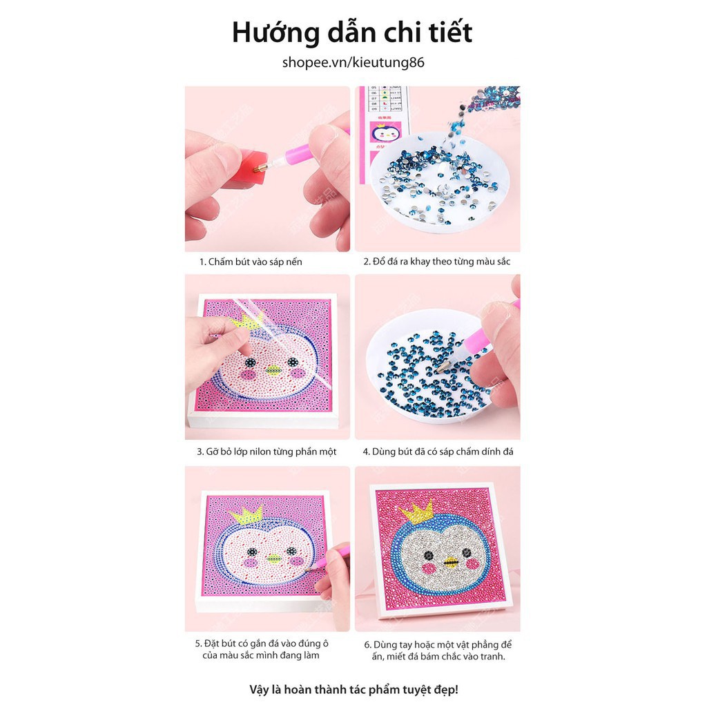 Tranh đính đá giả tự làm 5D với họa tiết hình (Con ngựa đặc biệt)