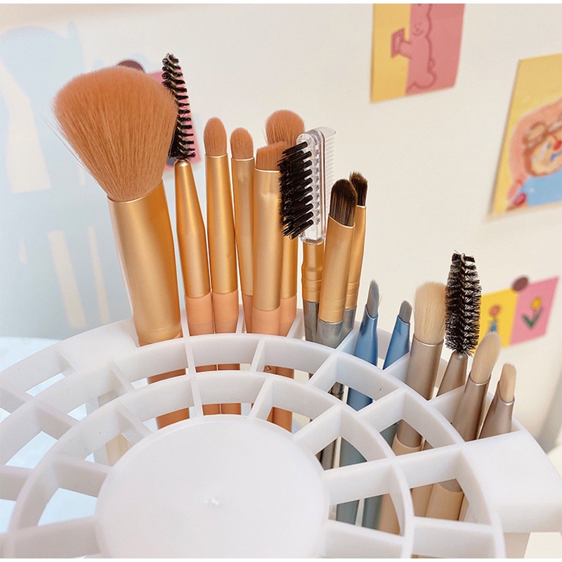 Giá Đỡ Cọ Trang Điểm Hình Trụ Bằng Nhựa Cỡ Lớn Đa Năng Tiện Dụng