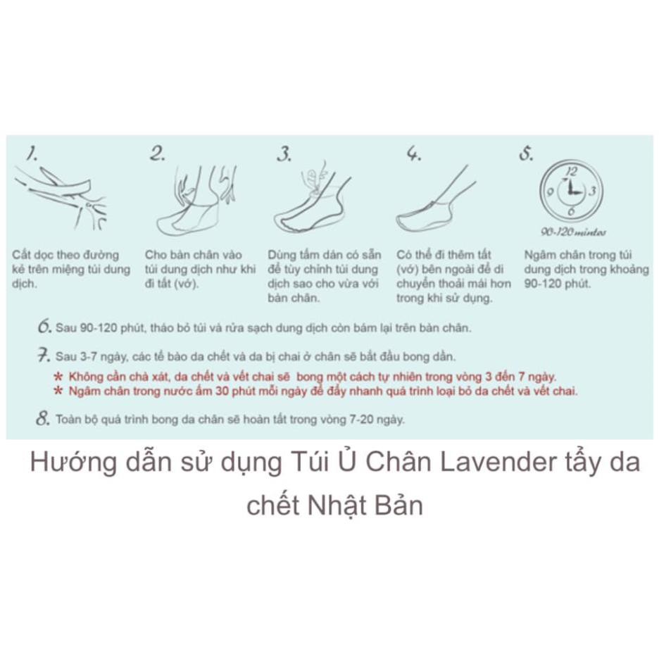 Túi ủ chân TẨY TẾ BÀO CHẾT DA CHÂN Lavender Foot Care Pack To Plan Giảm Chai, Sần, Giúp Mịn Da .