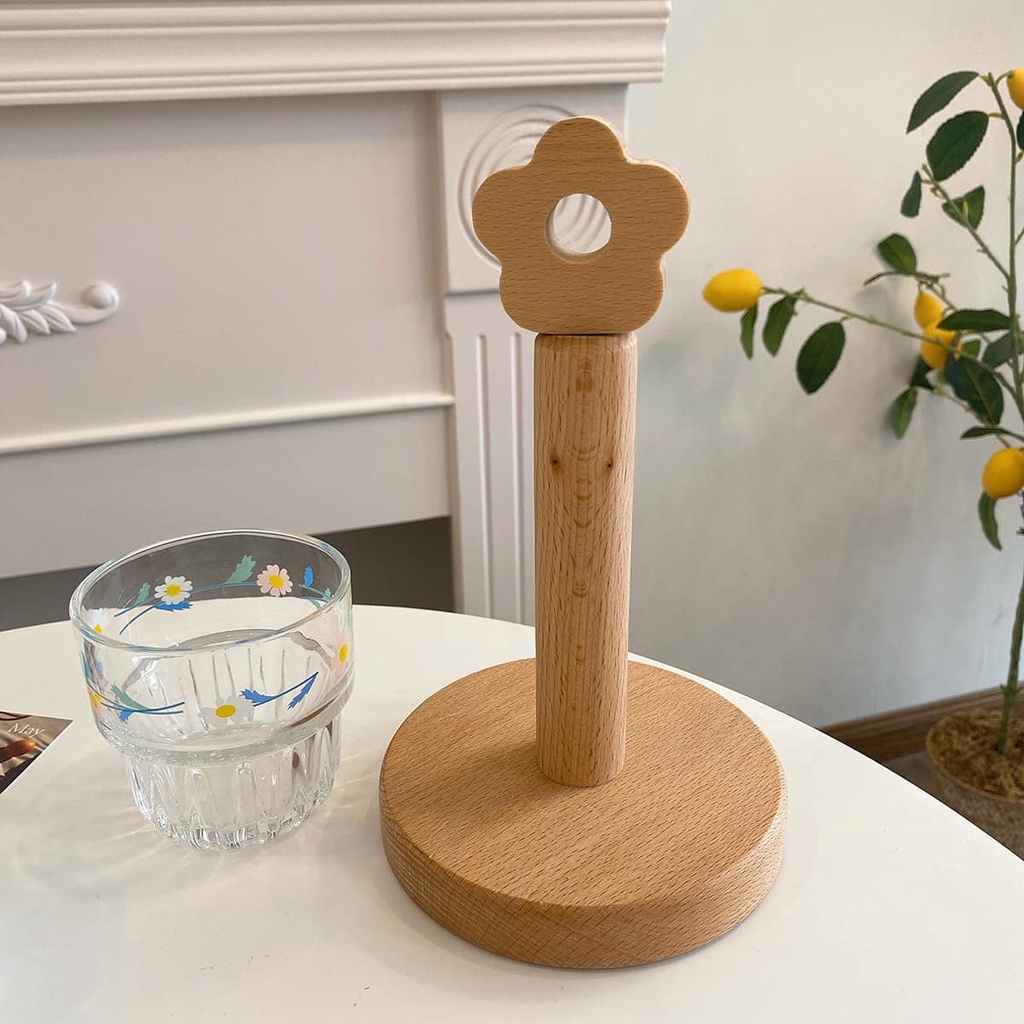 Giá gỗ treo ly, cốc 6 móc Vintage