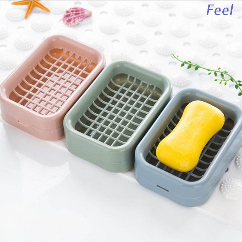 Giá Đỡ Xà Phòng Hai Tầng Bằng Nhựa Thiết Kế Thoát Nước Tiện Dụng Cho Nhà Tắm