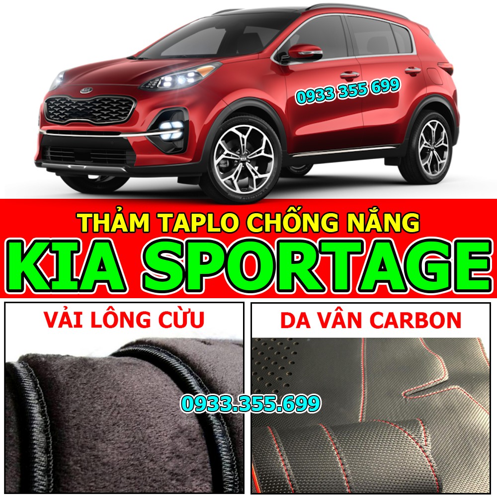 Thảm Taplo KIA SPORTAGE bằng Nhung lông Cừu 2010 2011 2012 2013 2014 2015