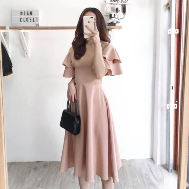 Đầm váy bo eo tay bèo 4 màu (kèm hình thật) | BigBuy360 - bigbuy360.vn