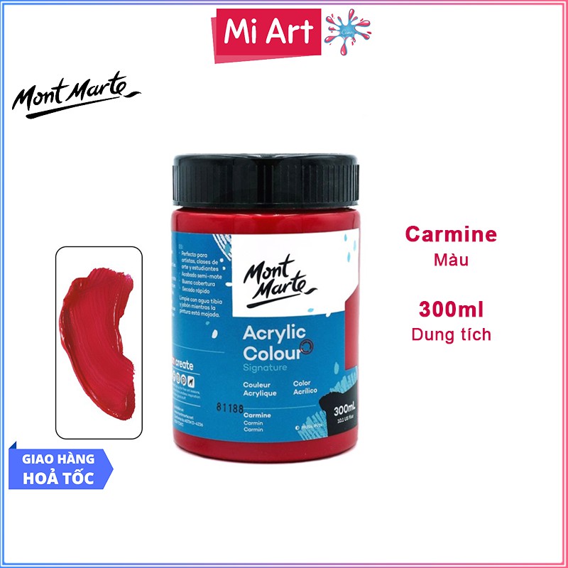 Màu Acrylic Mont Marte 300ml - Carmine - Acrylic Colour Paint Signature 300ml (10.1oz) - MSCH3055