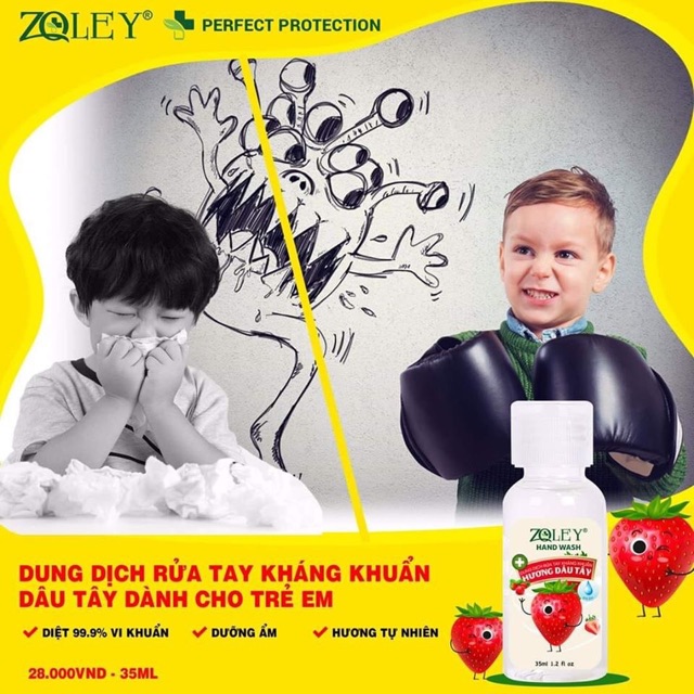 Nước RỬA TAY KHÔ DIỆT KHUẨN EM BÉ ZOLEY