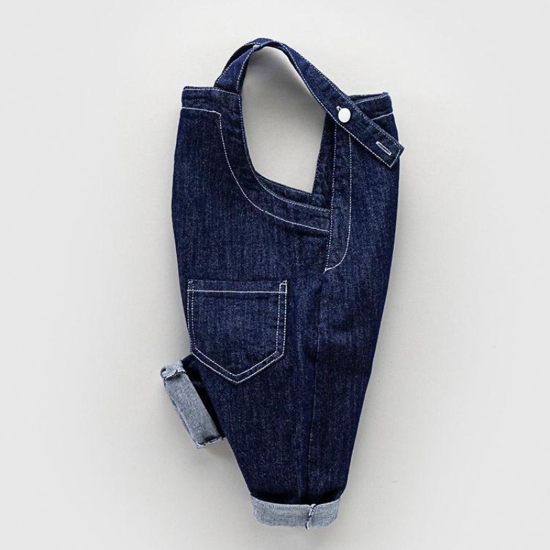 Quần Yếm Denim Dễ Thương Cổ Điển Có Thể Điều Chỉnh Cho Bé