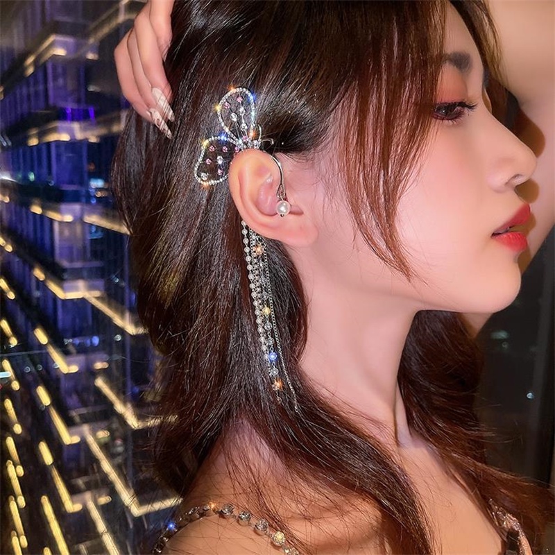Bông Tai HìNh BướM ĐíNh Đá / NgọC Trai Giả Xinh XắN