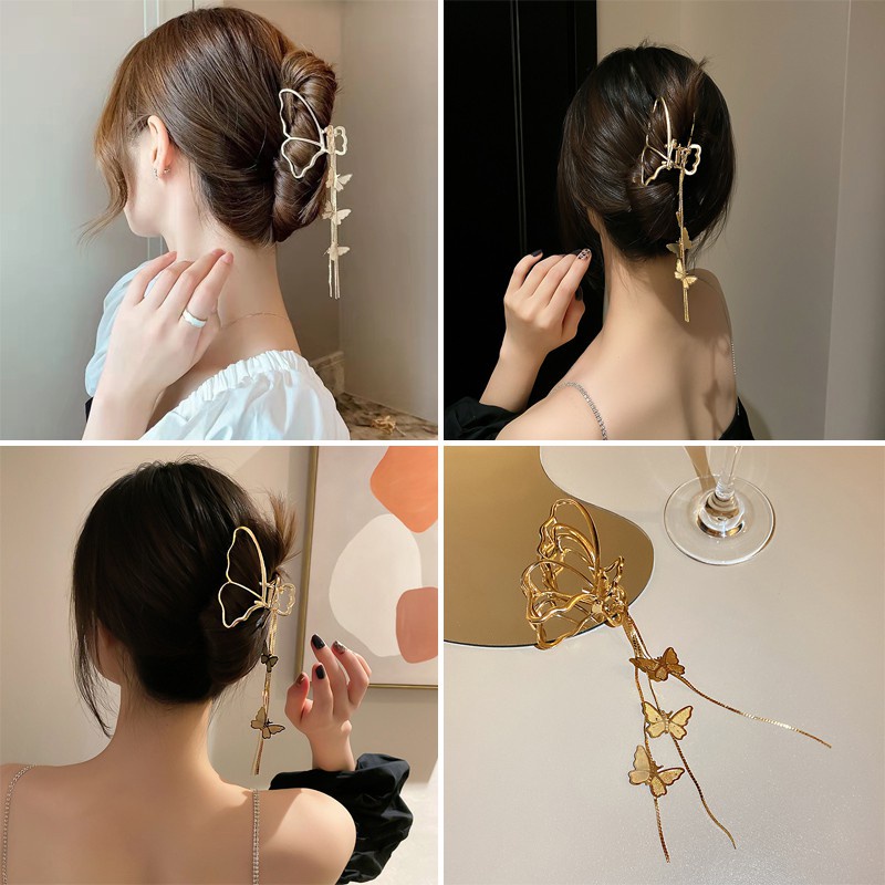 Kẹp tóc kim loại hình càng cua thời trang Hàn Quốc