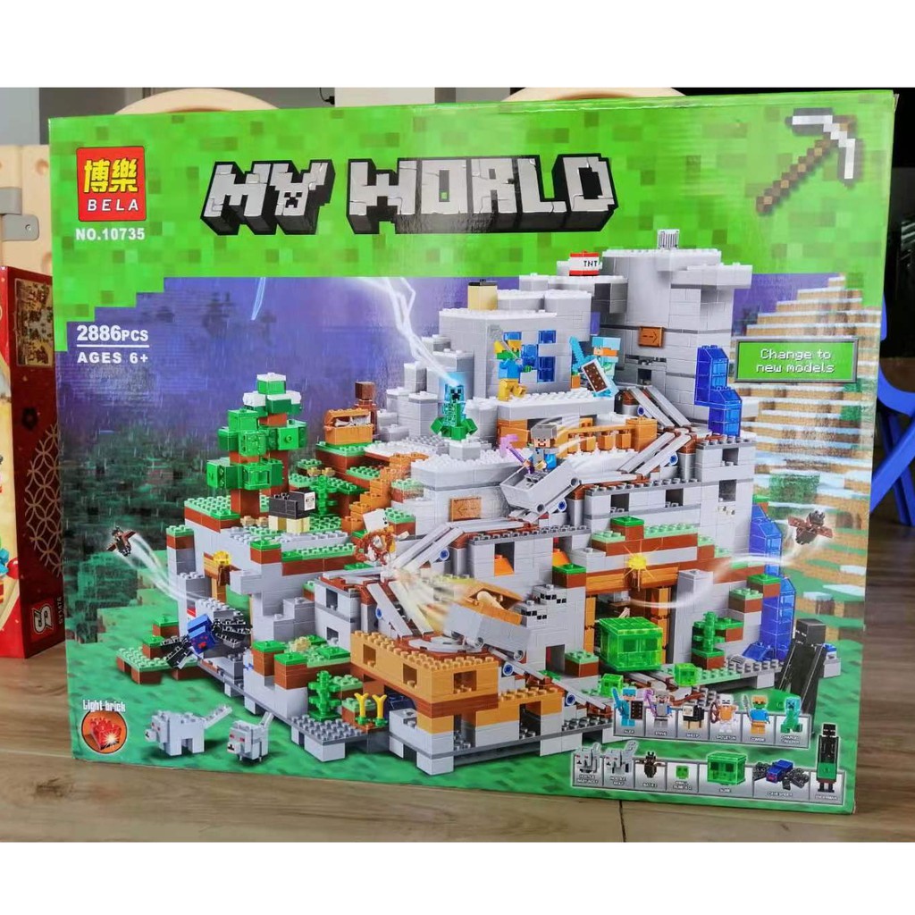 [Mã LIFE0503TOYS1 giảm 10% đơn 150k] Lắp ghép Mô hình Bela10735 my world Xếp hình Hang động trong núi