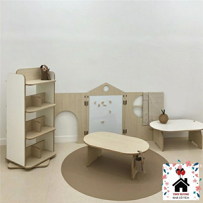 Giá sách gỗ đế xoay