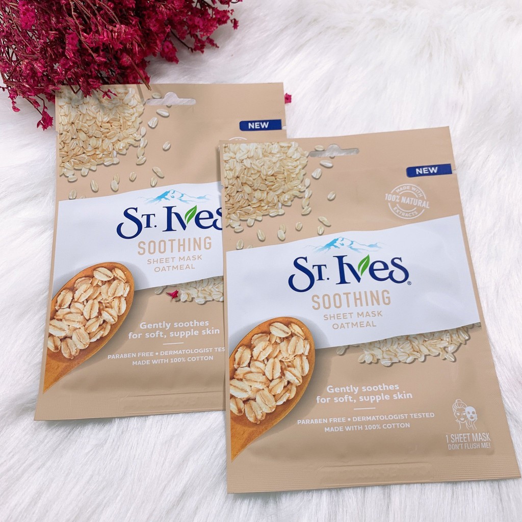 Mặt Nạ dưỡng da St.Ives Mềm Mịn Chiết Xuất Yến Mạch 25ml Soothing Sheet Mask Oatmeal