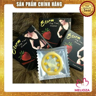 Combo 10 Bao cao su [7 BI LỚN HƯƠNG DÂU] Storm Strawberry BCS 01
